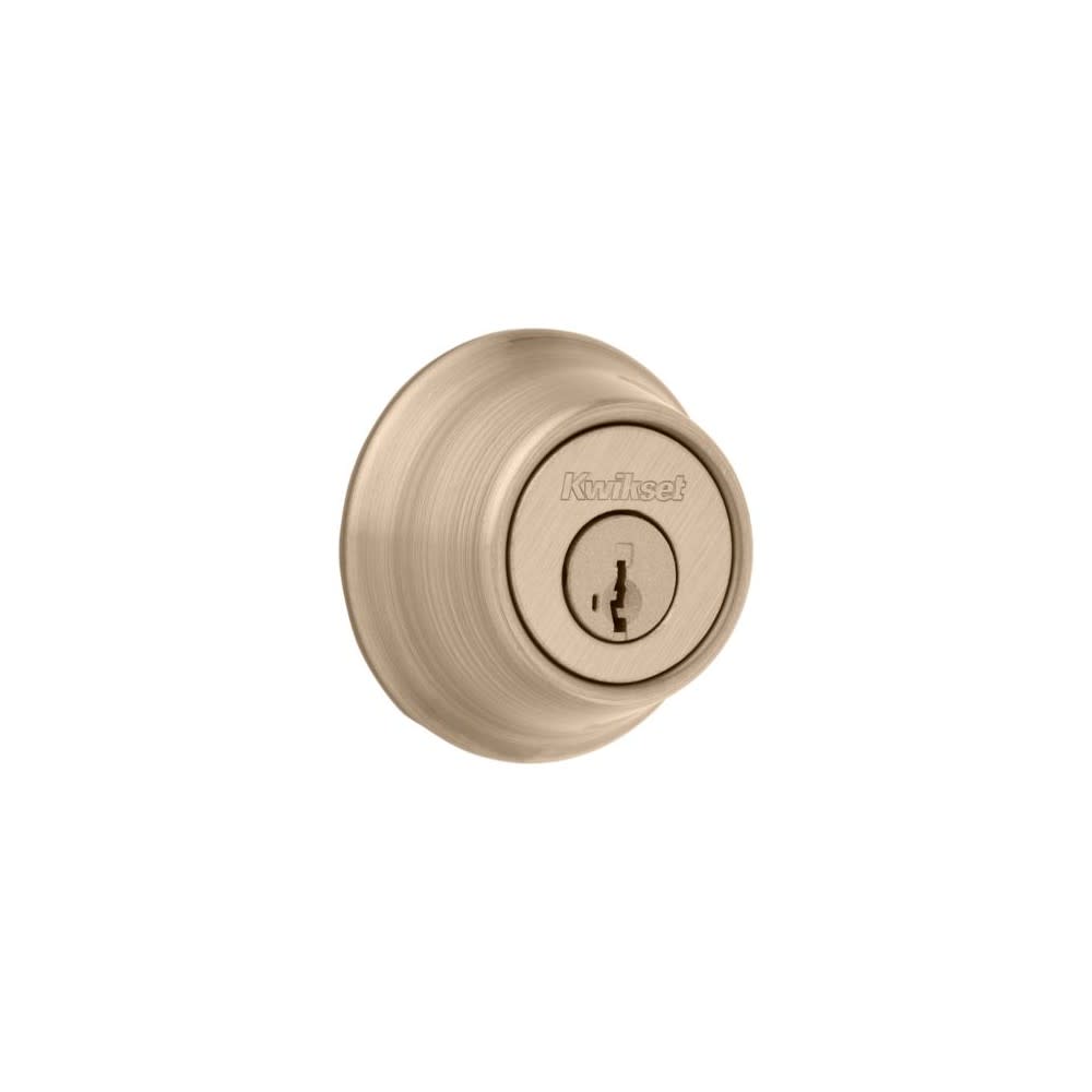 

Kwikset SmartKey Door Deadbolt Antique Brass Single Cylinder