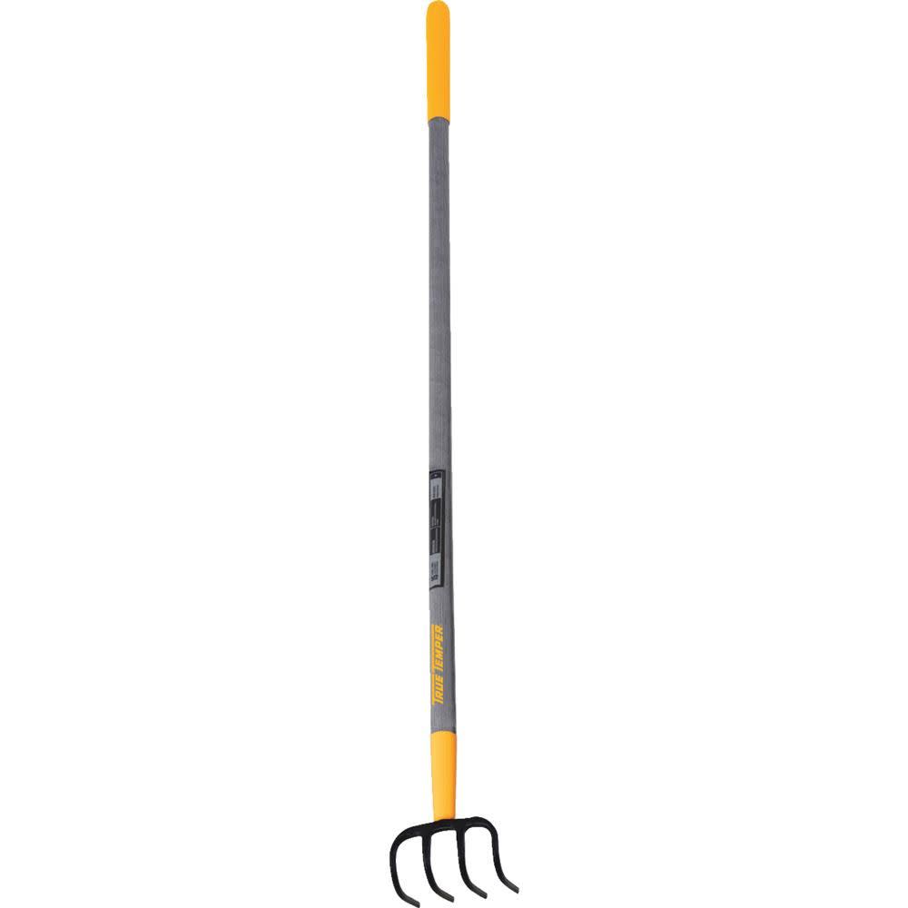 

True Temper 4-Tine Forged Cultivator with Cushion End Grip-on Hardwood Handle