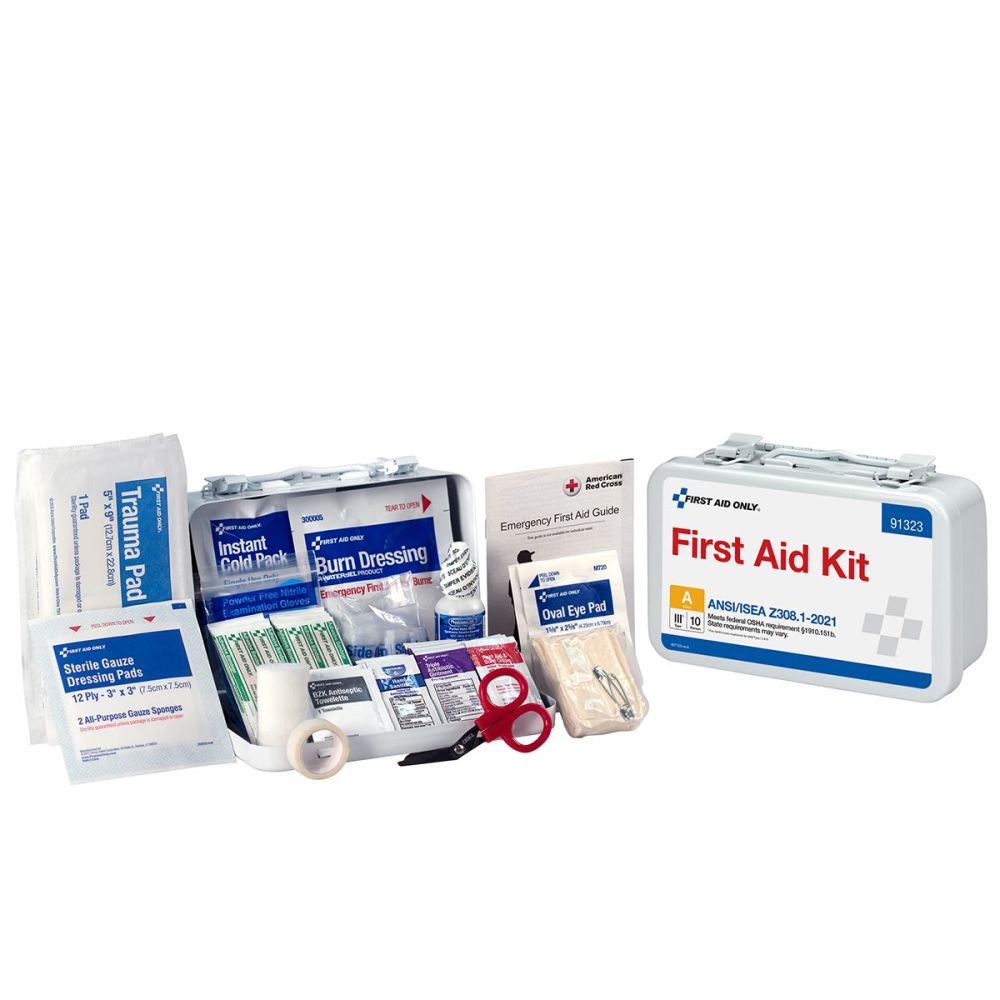 

First Aid Only First Aid Kit 10 Person Metal Case ANSI Portable