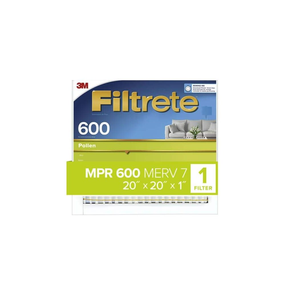 

3M Filtrete 600 MPR 20 x 20 x 1" Pollen Air Filter 4pk