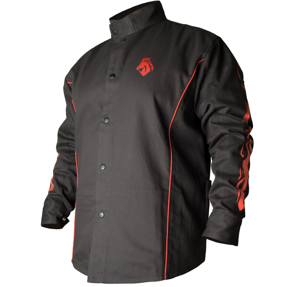 

Black Stallion Welding Jacket 9oz Black FR Cotton 2X