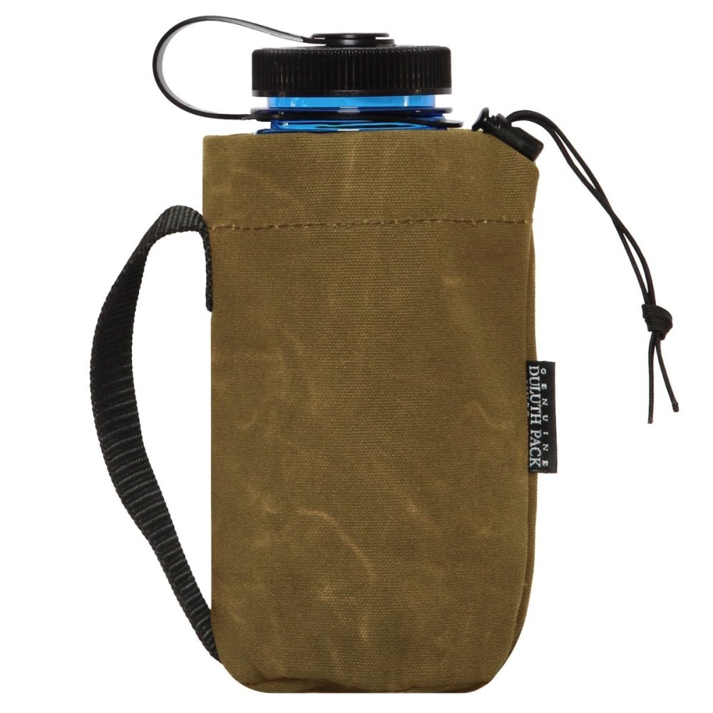 

Duluth Pack Wax Khaki Canvas Water Bottle Pouch
