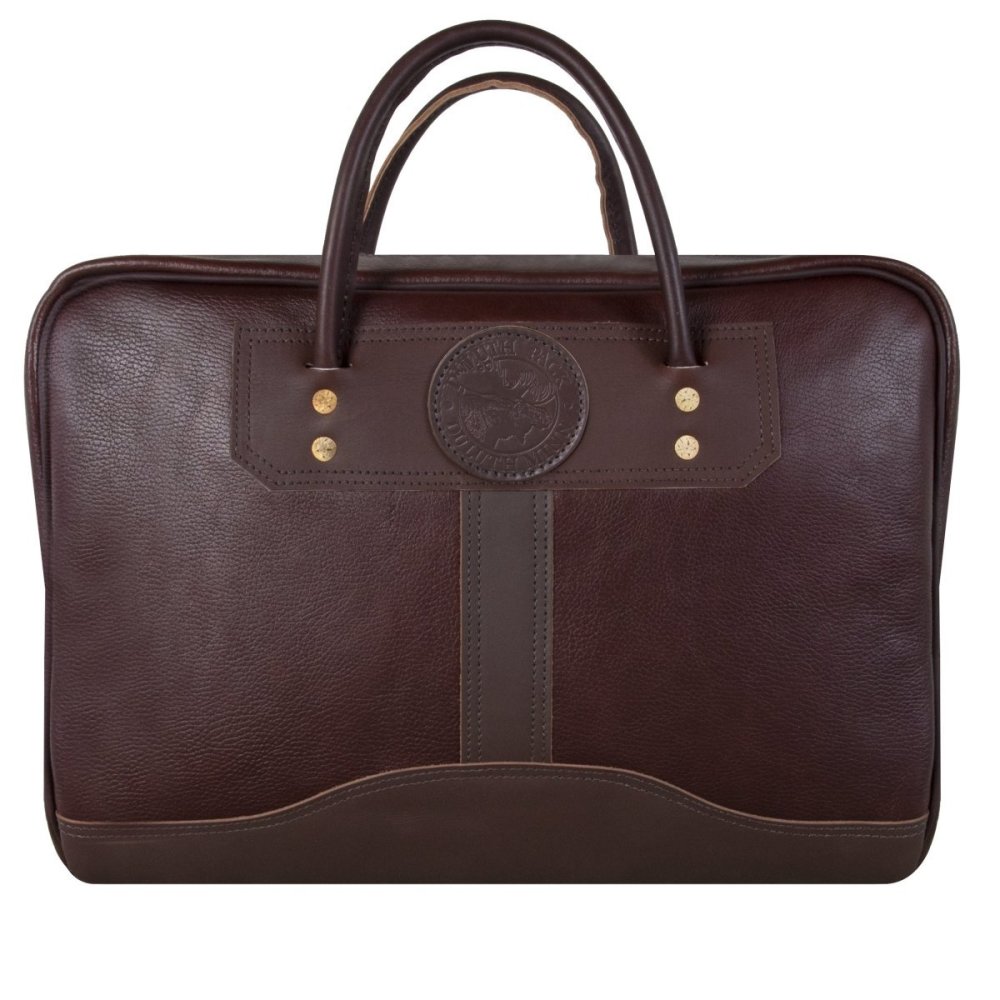 

Duluth Pack 23 Liter Capacity Brown Pebbled Leather Computer Briefcase