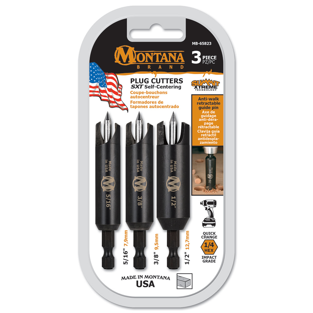 

Montana Brand Tools Self Centering Wood Plug Cutters 3pc