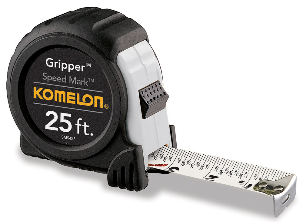 Komelon 25' x 1" Gripper Speed Mark Tape Measure