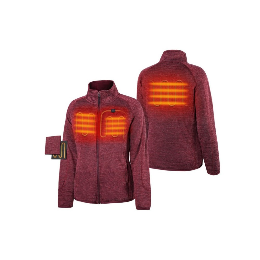 

ORORO Womens Maroon Heated Fleece Jacket Kit XS