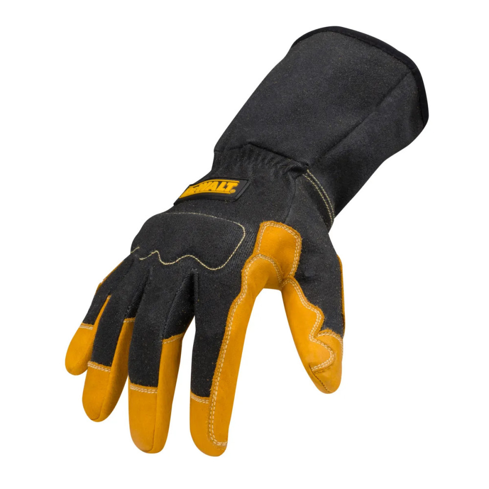 DEWALT Welding Fabricator Gloves Large Black Yellow Premium Leather