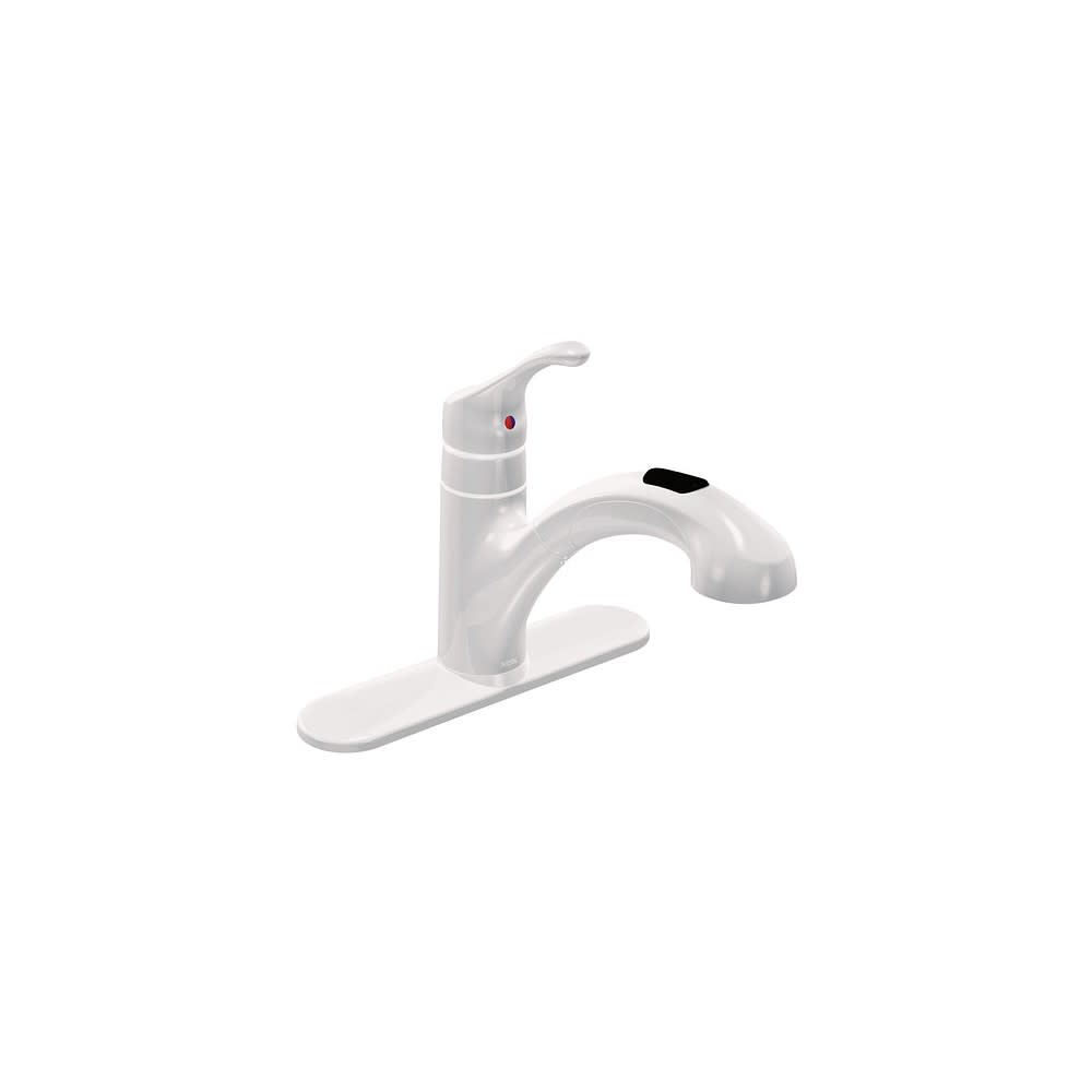 Moen Pullout Kitchen Faucet Renzo Glacier 1 Handle Low Arc CA87316W