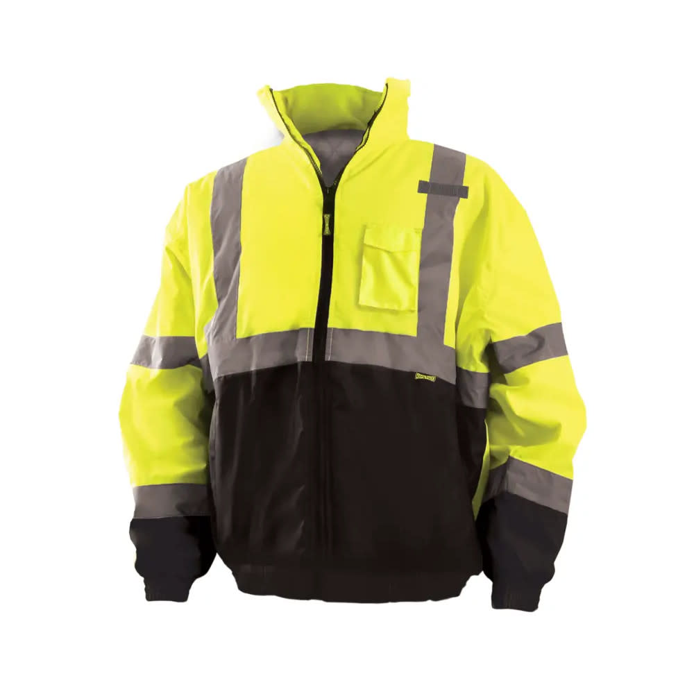Occunomix HiVis Yellow Class 3 Value Black Bottom Bomber Jacket 4X LUX