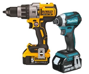 Dewalt and Makita drills